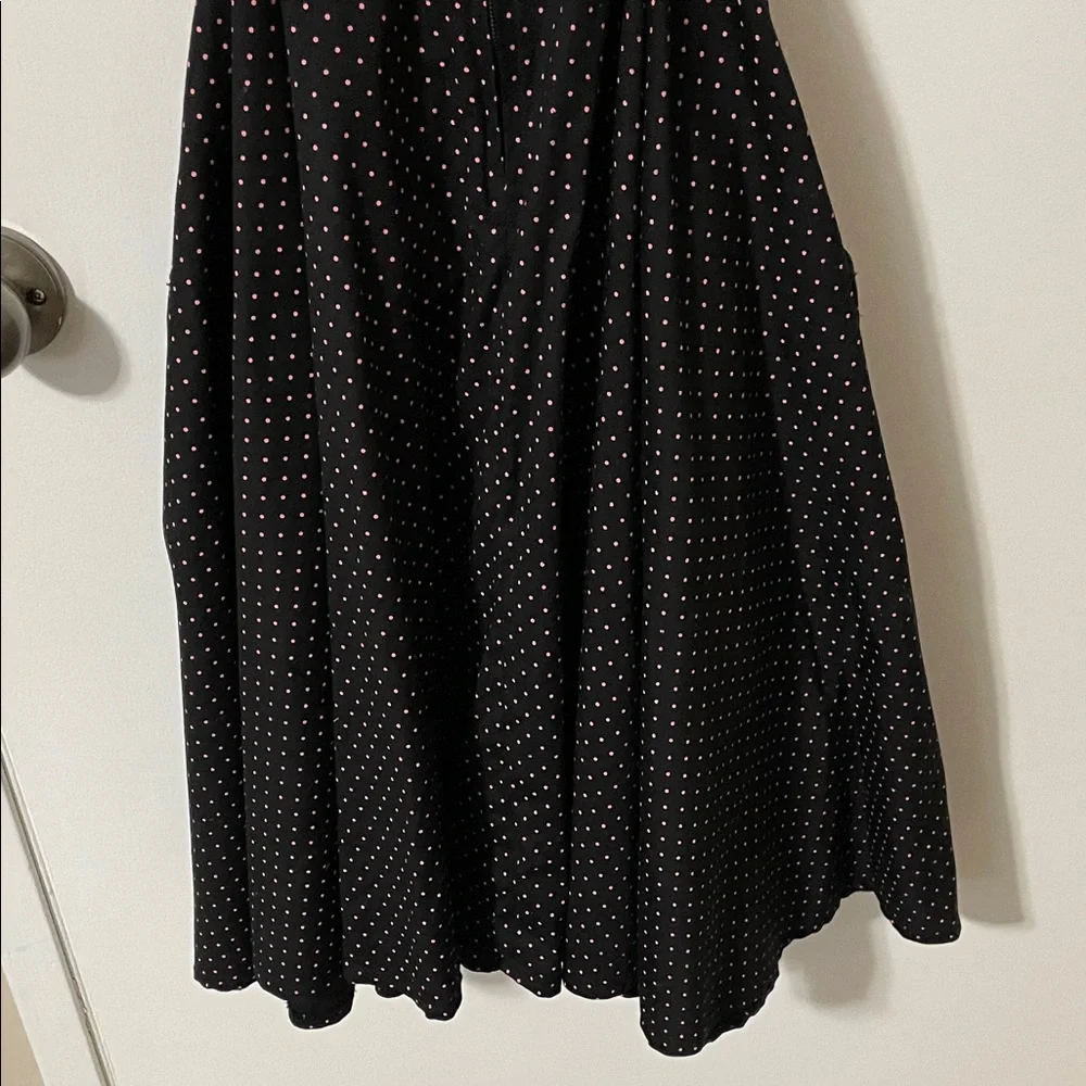 Hell Bunny Black with Pink Polka Dot Rockabilly Dress Size Small - Picture 8 of 13